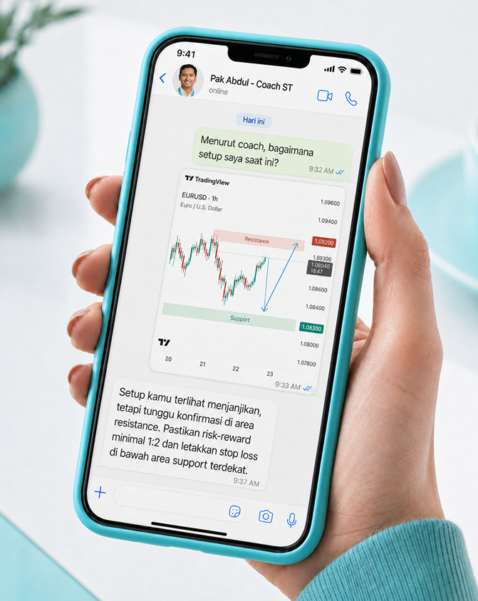 Feedback mentor satu-satu melalui layar ponsel
