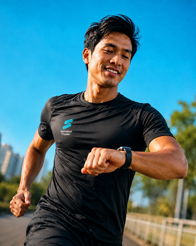Pelari menerima sinyal trading melalui smartwatch