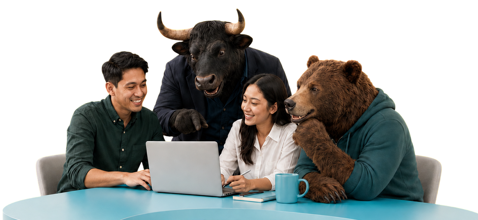 Sahabat Trader community — traders with a bull and bear